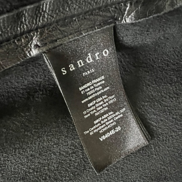 Sandro Leather Fringe Jacket | Size 1 fits like a 2/4 - Picture 4 of 7